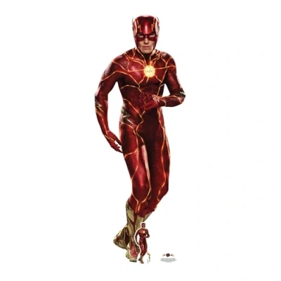 Image of Star Cutouts SC4314 The Flash Ezra Miller Action Pose Lifesize Cardboard Cut Out With Mini
