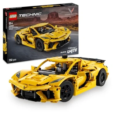 Image of LEGO Technic Chevrolet Corvette Stingray Car Model Kit, Sports Vehicle Toy Set, Gift for Boys, Girls and Kids Aged 9 over 42205