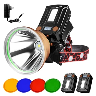 Image of PINSAI Coon Hunting Lights,High Power LED Headlamp,Super Bright Rechargeable Headlight,Waterproof Outdoor Spotlight Flashlight,Portable Green red Head lamp for Fishing Camping