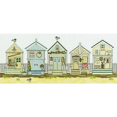 Image of Bothy Threads Cross Stitch Kit New England Beach Huts