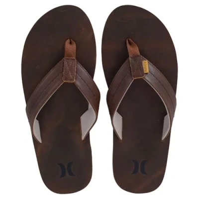 Image of Hurley One and Only Leather Sandal, Men&#039;s Flip Flops, Marrón, 11.5 UK