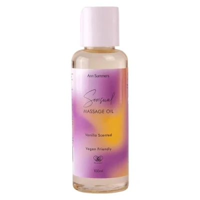 Image of Ann Summers Sensual Massage Oil Vanilla 100ml Miniature Flavoured Vegan &amp; Natural Moisturising Formula Oils for Therapy