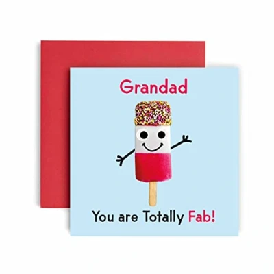 Image of Huxters Birthday Cards for Men You&#039;re Fab Ice Lolly Grandad Card him Funny Fathers Day Fun Happy 14.8cm (Grandad)