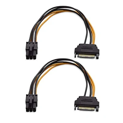 Image of Cable Matters 2 Pack 6 Pin to SATA power 20cm (6 female cable/SATA PCIe) 20 cm