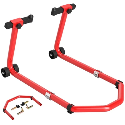 Image of Homcom Motorcycle Stand, 390 kg Front/Rear Paddock Red