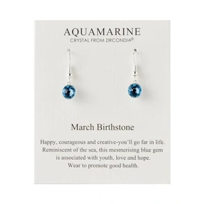 Image of Philip Jones March Birthstone Drop Earrings Created with Aquamarine Zircondia® Crystals