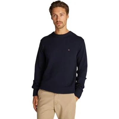 Image of Tommy Hilfiger Men’s Chunky Cotton Crew Neck Knitted Jumper
