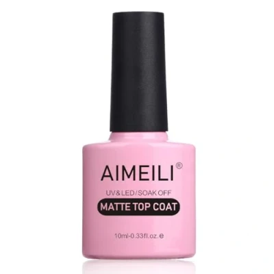 Image of AIMEILI No Wipe Matte Top Coat Gel Nail Polish Soak Off UV LED Varnish Manicure 10ml