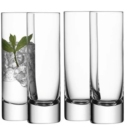 Image of LSA International Bar Long Drink Glass 250 ml Clear Set of 4 Mouthblown and Handmade BR09