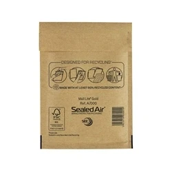 Image of Mail Lite Bubble Postal Bag Gold A000 110x160 Pack of 100 101098089