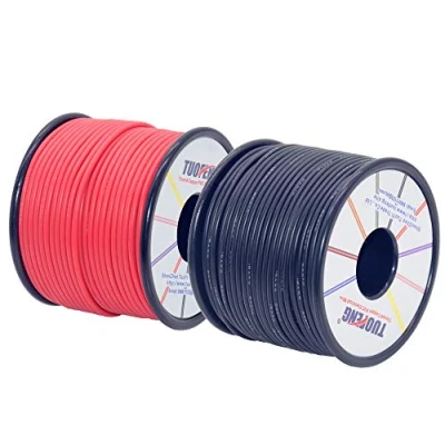 Image of TUOFENG 18 AWG Electrical wire [46 M Black 46 Red ] Flexible Silicone 0.8mm² Stranded Spool of Tinned copper High Temperature Resistance for DIY, RC Vehicle