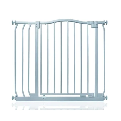 Image of Safetots Curved Top Safety Gate, 80cm 89cm, Matt Grey, Pressure Fit Stair Baby Gate for Doors Hallways and Spaces, Barrier, Easy Installation