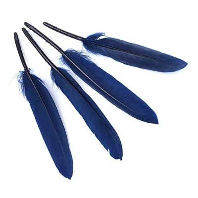 Image of Feathers Goose Dyed Dark Blue 10 17cm Pack of 30