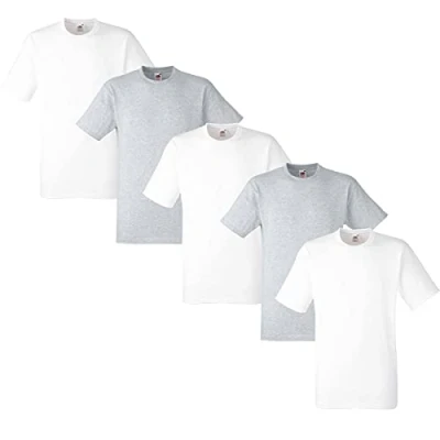Image of Fruit of the Loom Men&#039;s T Shirt, Heavy Cotton, M, L, XL, XXL, 3XL, Various Colour Sets, Pack 5, L