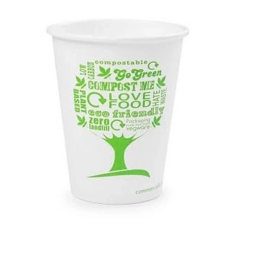 Image of Vegware Green Tree White Hot Cups 8oz 79 Series (1000 pack)