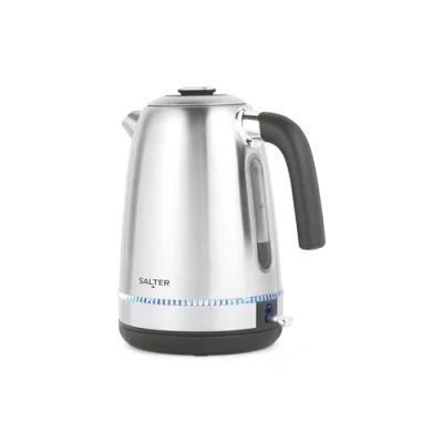 Image of Salter EK5557 Lumie 1.7L Jug Kettle Fast Boil, BPA Free, Auto Shut Off,Boil Dry Sensor, Anti Limescale Filter,Easy Cleaning, Stainless Steel with Blue LED Illumination Light, 360 Swivel Base, 3000W