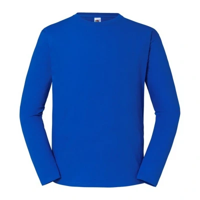 Image of Fruit of the Loom Mens Iconic 195 Premium Ringspun Cotton Long Sleeved T Shirt (Royal Blue) Size Medium
