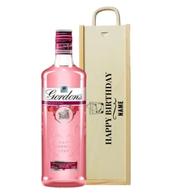 Image of Personalised Happy Birthday Gordon&#039;s Pink Gin Gift Set Gifts For Him, Her, Christmas, Birthday&#039;s, Father&#039;s Day, Mother&#039;s Day