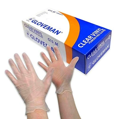 Image of Generic Gloveman Clear Vinyl Gloves (Box of 100) (Medium)