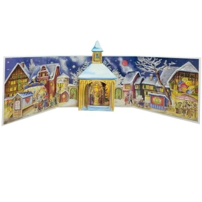Image of The Chapel Square 3D Christmas Advent Calendar Pop Up Traditional Picture Paper