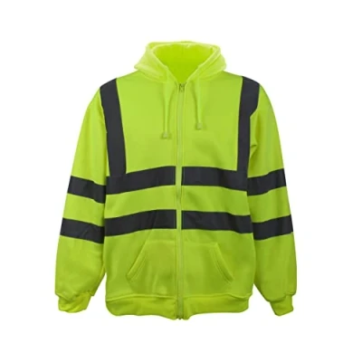 Image of Blackrock Hi Vis Yellow Zipped Hoodie with Full Length Zip, fully EN certified 2XL