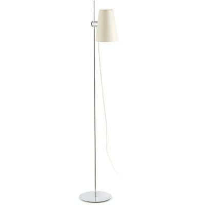 Image of Lupe 1 Light Adjustable Floor Lamp Chrome with White Shade, E27