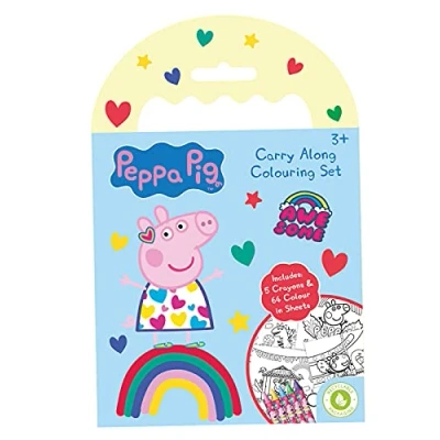 Image of Peppa Pig Carry Along Colouring Pad Party Favour Activity Set Kids