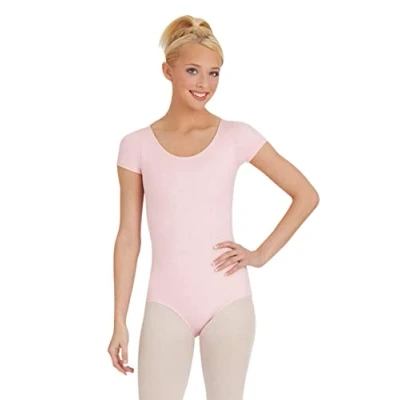 Image of Capezio Women&#039;s Short Sleeve Leotard, Pink, S