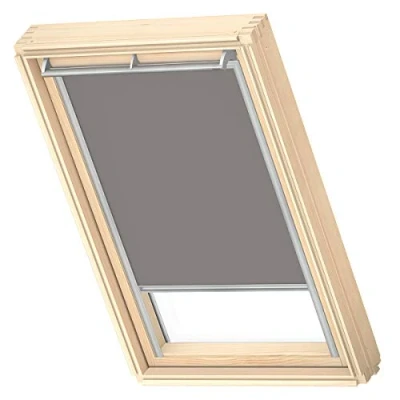 Image of VELUX Original Roof Window Blackout Blind for MK06, Grey, with Grey Guide Rail