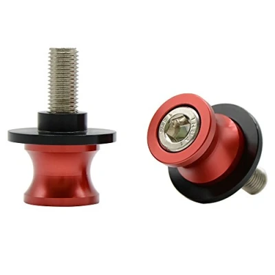 Image of Motorbike Universal 10MM CNC Aluminum Swingarm Sliders Spools Stand Screws for Z750 Z1000 Ninja 250R/650R/FZR 400 1000 600R (Red)