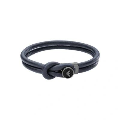 Image of Emporio Armani Bracelet for Men , 18.50 cm Blue Leather Bracelet, EGS2214020