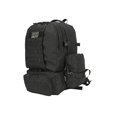 Image of Kombat UK Expedition Rucksacks for Men Women Large 50L, Army Airsoft Tactical Assault Molle Sholder Bag Survival, Travel, Hunting, Hiking, Fishing, Gym, School, Cadets Backpack (Black)
