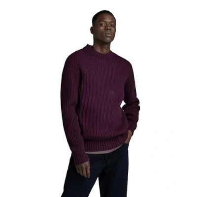 Image of G STAR RAW Men&#039;s Essential Knitted Sweater, Purple (lt maze D23731 D447 8880), L