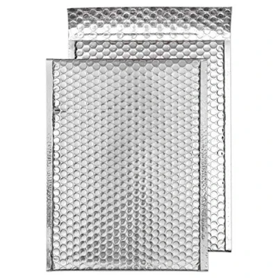 Image of Blake Purely Packaging C4+ 324 x 230 mm Peel and Seal Metallic Padded Bubble Envelopes (MBS324) Sterling Silver Pack of 100