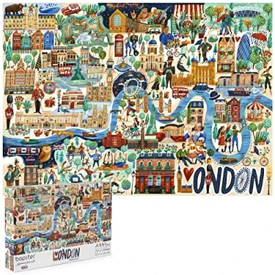 Image of 1000 Piece Jigsaw Puzzles for Adults London Illustrated Theme And Children Puzzle With Queen Elizabeth II King Charles III 100% Recycled Family Fun by bopster