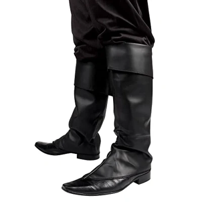 Image of Boland 81996 Pirate Musketeer Synthetic Leather Boot Tops Black