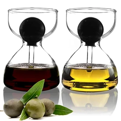 Image of DropD&#039;olio Oil and Vinegar Dispenser Set with Glass Pipette of 2 120 ml Each Perfect for Ciabatta Salad