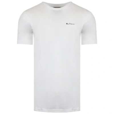 Image of Ben Sherman Short Sleeve Crew Neck White Mens T Shirt 0062107 WHT