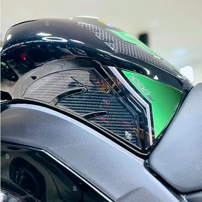 Image of 3D Resin Stickers Protectors Compatible with Kawasaki Ninja 1000 SX 2020 2022 (Tank Side Protection)