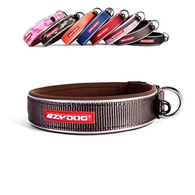 Image of EZYDOG Classic Neo Dog Collar Small, Medium, Large Dogs, Reflective Collar, Supreme Comfort, Soft Neoprene Material, Non Corrosive (Chocolate)
