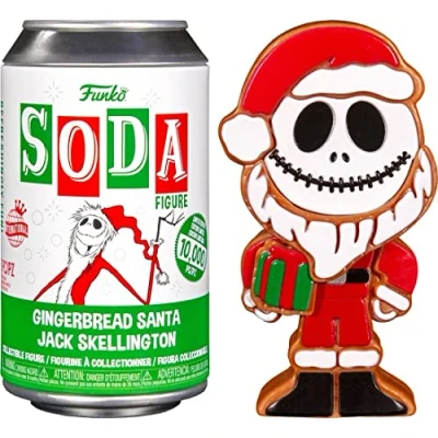 Image of Funko Gingerbread Santa Jack Skellington Vinyl Soda 10,000 Pieces The Nightmare Before Christmas Disney Chance Of Chase