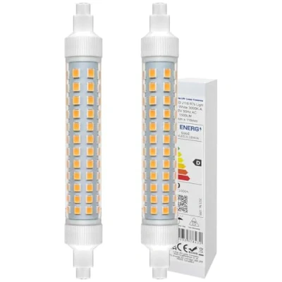 Image of Long Life Lamp Company 2 x R7S 118mm LED Bulb J118 Halogen Linear Replacement 9w 3000k Warm White for Flood Lights