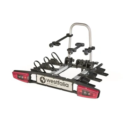 Image of Westfalia Automotive bike Rack for Towbars, 3 Bicycles, E Suitable, Foldable, LED Hybrid Lights