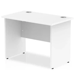 Image of Impulse 1000 x 600mm Straight Office Desk White Top Panel End Leg