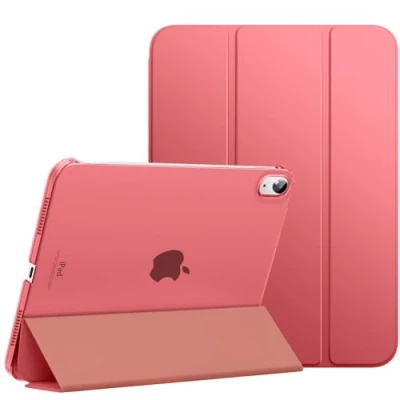 Image of MoKo for iPad 10th Generation Case 2022, Slim Stand Hard PC Translucent Back Shell Smart Cover Gen 10.9 inch Support Touch ID, Auto Wake/Sleep, Guava Color