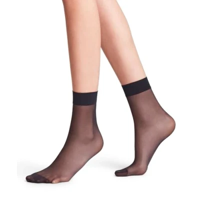 Image of 1 Pair Marine Seidenglatt 15 Denier Transparent Shining Ankle Highs Ladies 5.5 8 Falke