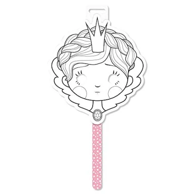 Image of Avenue Mandarine Ref GY057O Graffy Stick Mask to Colour &amp; Customise Princess 220 x 395mm, Clairefontaine Drawing Paper, Ideal for Parties, Suitable Ages 5+