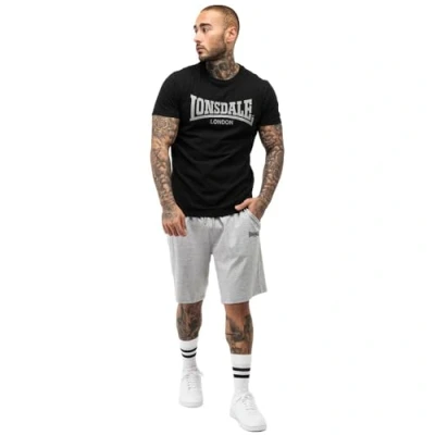 Image of Lonsdale Men&#039;s MOY Tracksuit, Black/Marl Grey, XXXL
