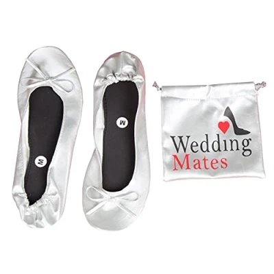 Image of Wedding Mates Women&#039;s After Party roll up Shoes (4/5.5 UK, Silver)