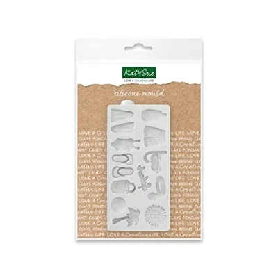 Image of Katy Sue Miniature &#039;Beach Set&#039; Silicone Mould for Crafts &amp; Cake Decorating